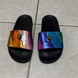 Kurt Geiger Metallic Rainbow Slide Sandals